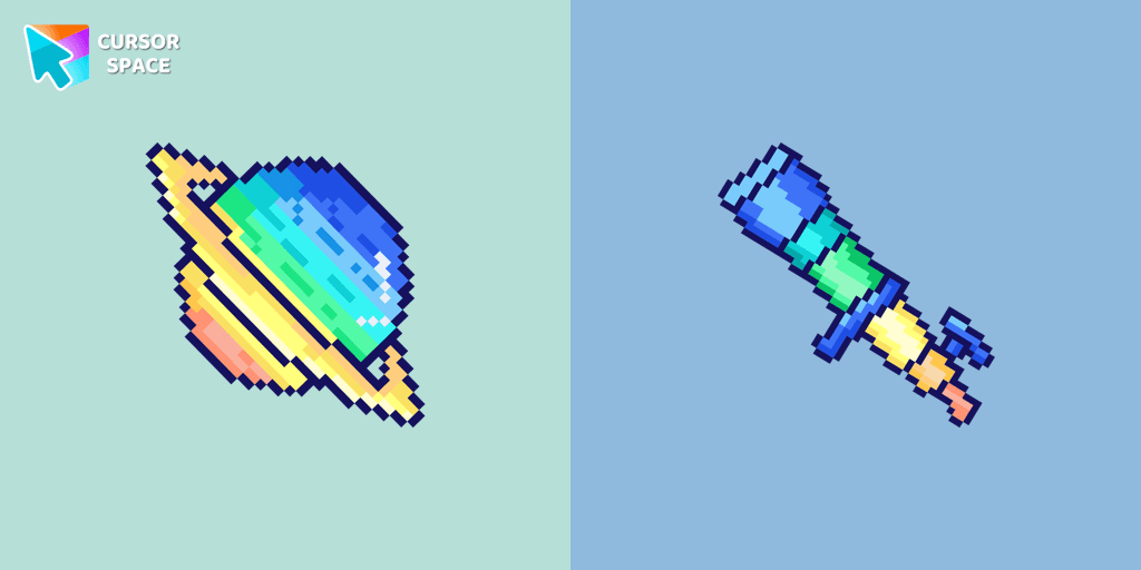 Saturn Pixel cursor pack